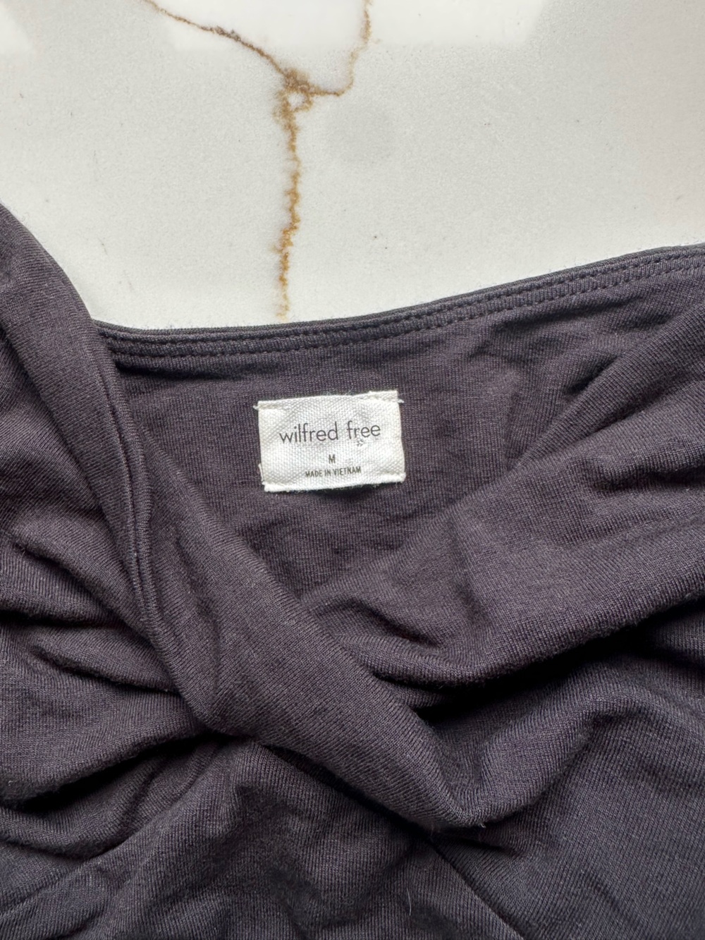 Aritzia wilfred Free Black Draped Cropped Tank medium - Picture 3 of 3